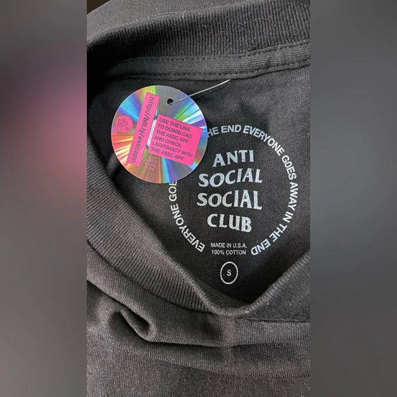 NWT ASSC Anti Social Social Club Bolt From The Blue Black Shirt Size Small - Picture 4 of 8